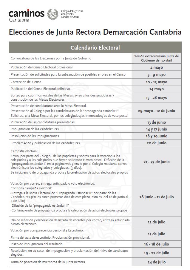 Calendario Electoral Cantabria