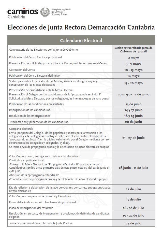 Calendario Electoral Cantabria